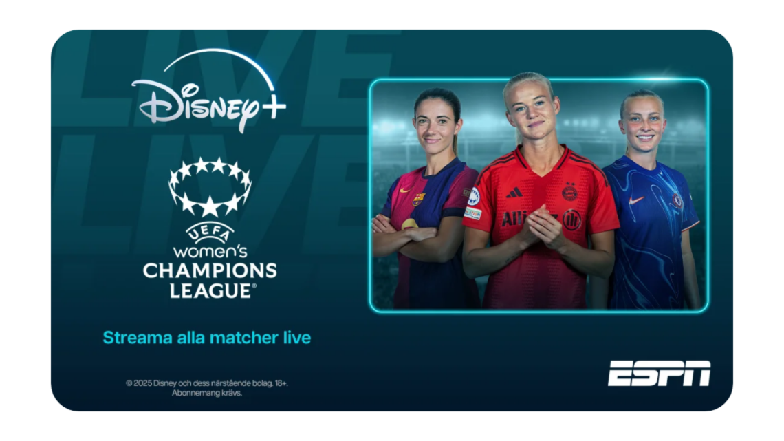 Disney+ visar UEFA Champions League