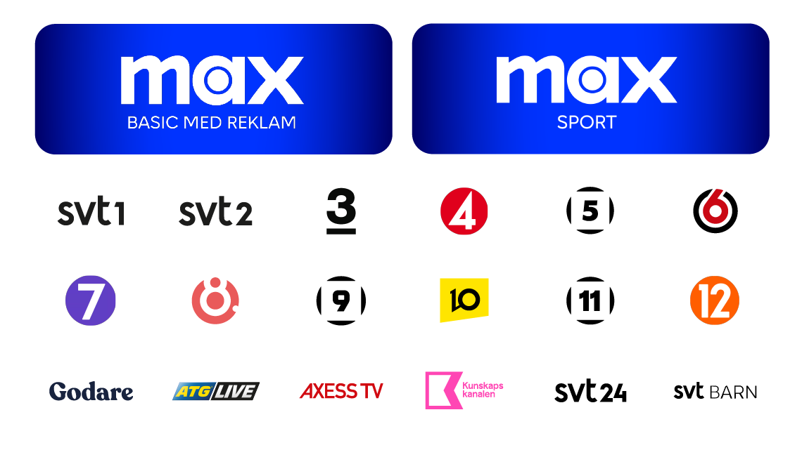 Basic tv channel logos + logos of max basic and max sport
