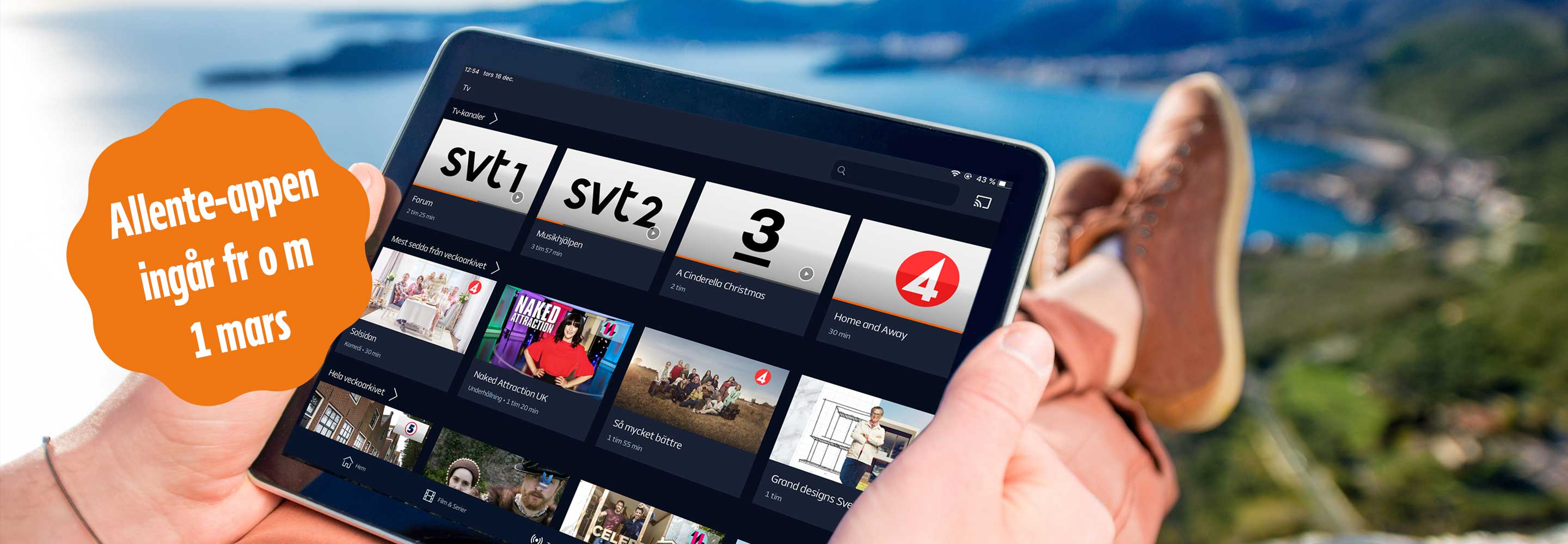 Allente-appen i surfplatta