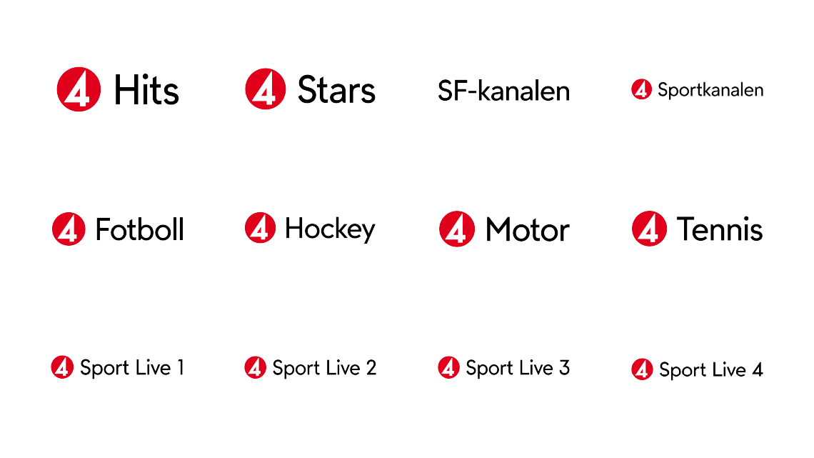Översikt av TV4 Sport Max-kanaler med logotyper och sportinnehåll.