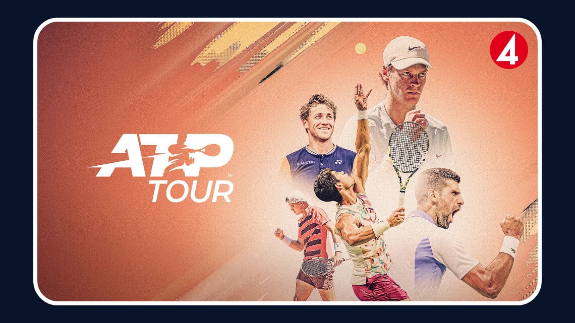 Bild som visar att TV4 Sport Max sänder ATP Tour-tennis.