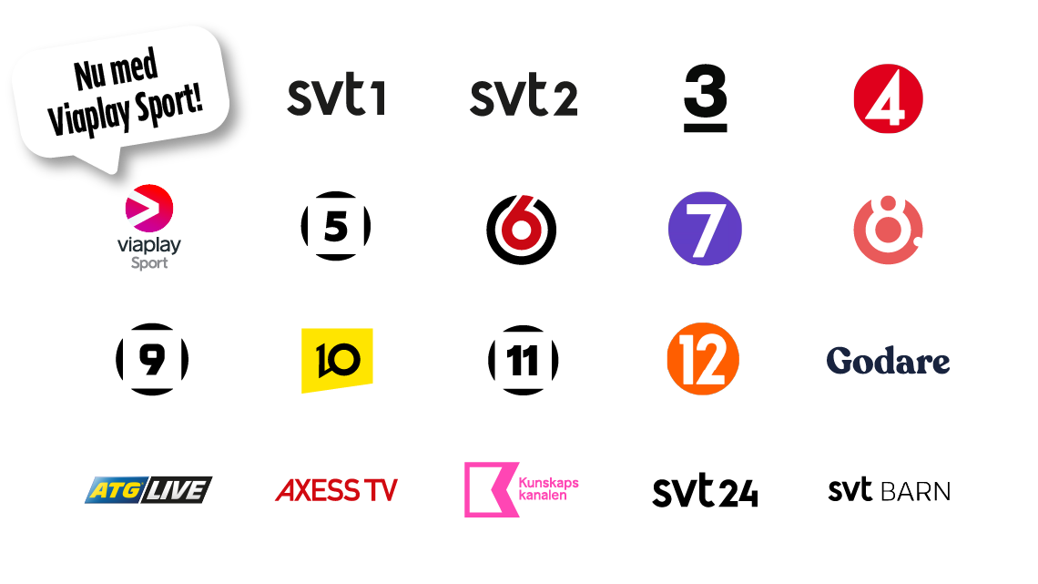 19 svenska tv kanaler ingår alltid med Allente