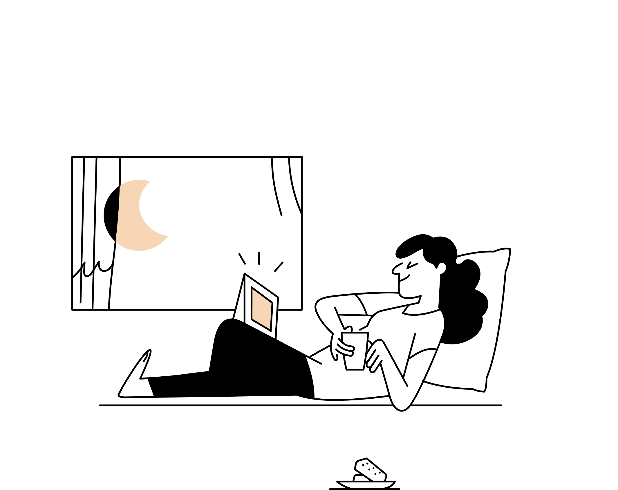 Dame slapper av med ipad