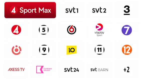 Tv4 Sport max med massa tv-kanaler