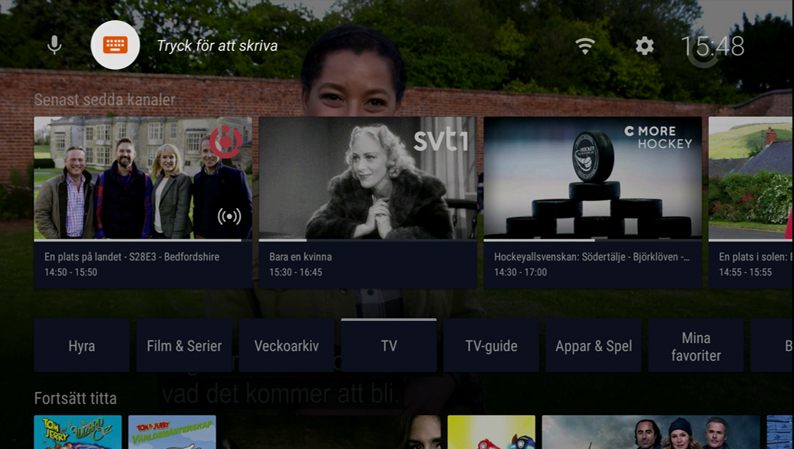 Söka fram innehåll från ditt utbud från Allente