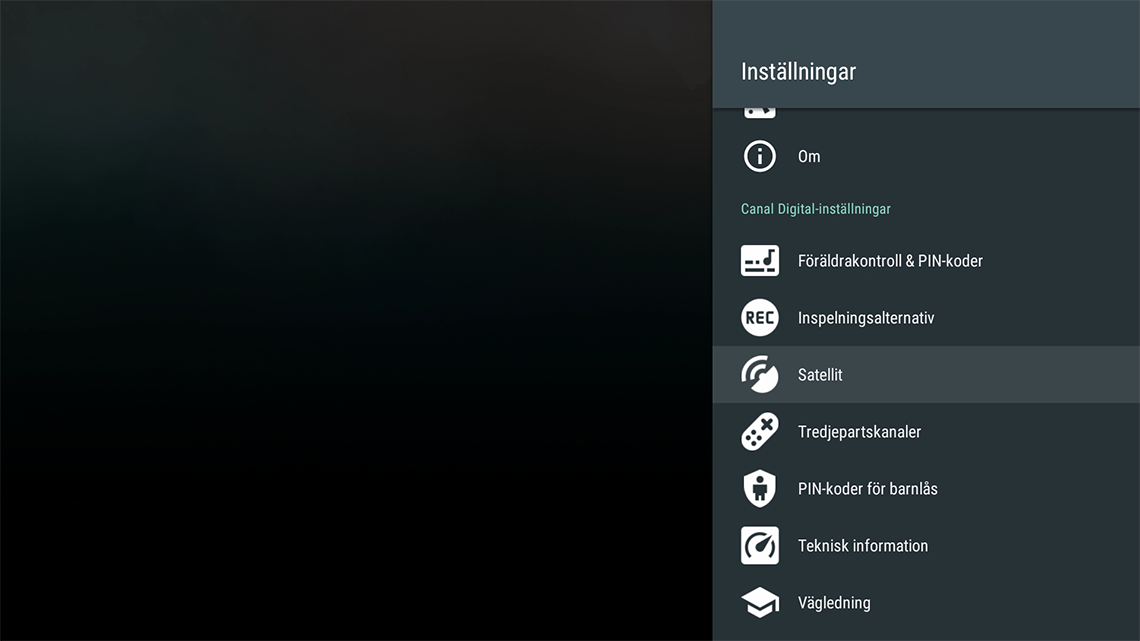 Satellitinställningar