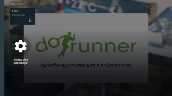 Sortera inspelningarna