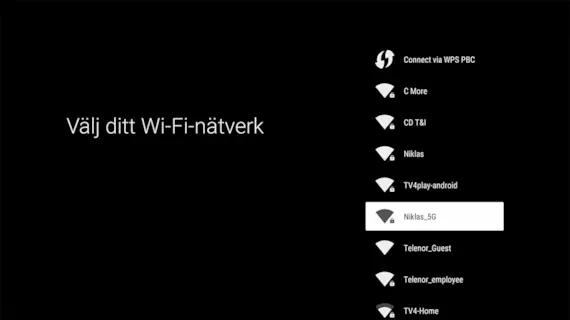 Välj ditt Wi-Fi-nätverk