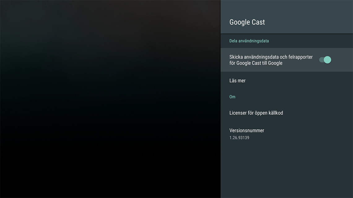 Inbyggd Chromecast