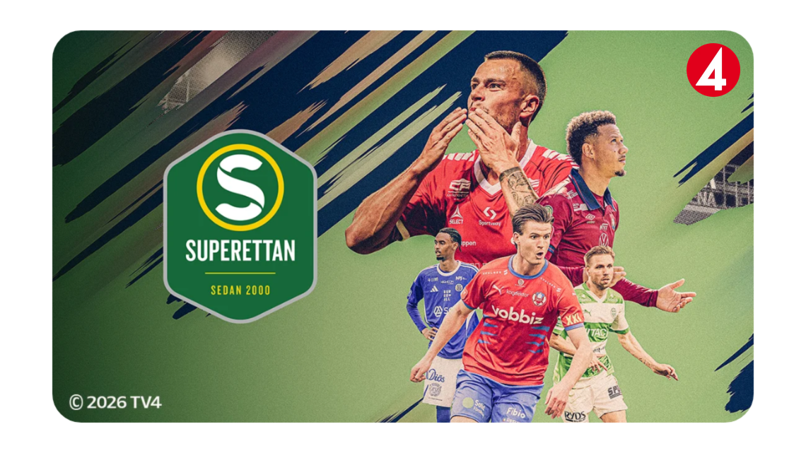 Superettan med TV4 Play Sport