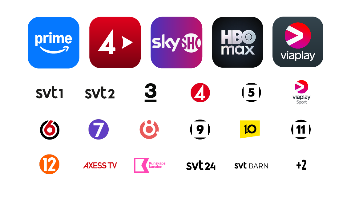 Allentes utbud av streamingtjänster och tv-kanaler