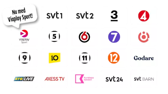 19 svenska tv kanaler ingår alltid med Allente